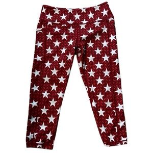 Constantly Varied Gear CVG Woman’s red and white star patriotic Capri Size Large